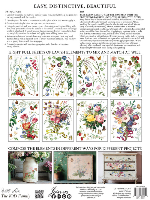 Marche des Fleurs IOD Transfer 8 sheets