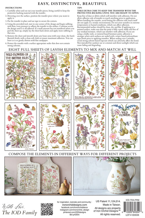 Primrose Isle IOD Transfer small 8 sheets