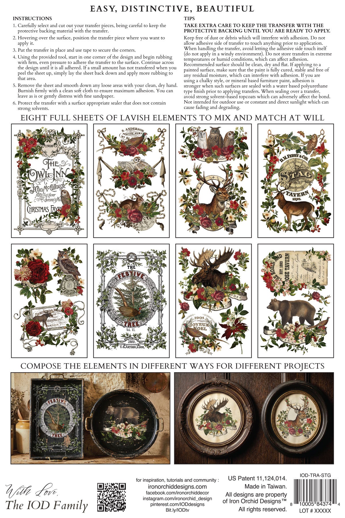 Stag Tavern IOD Transfer small 8 sheets