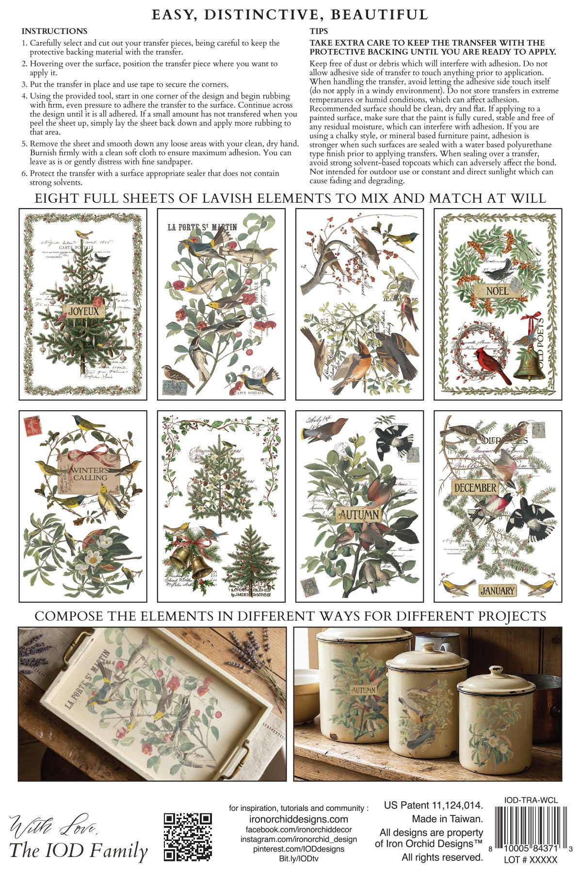 Winter's Calling IOD Transfer small 8 sheets