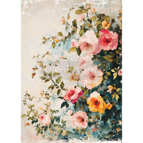 Blush symphony A3 Fiber Decoupage Paper 1 sheet