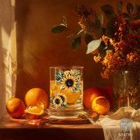 Glass with sunflower design. Luxe Transfer Sun-Drenched Harvest 2 sheets