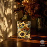 Glass tumbler with sunflower design Luxe Transfer Sun-Drenched Harvest 2 sheets