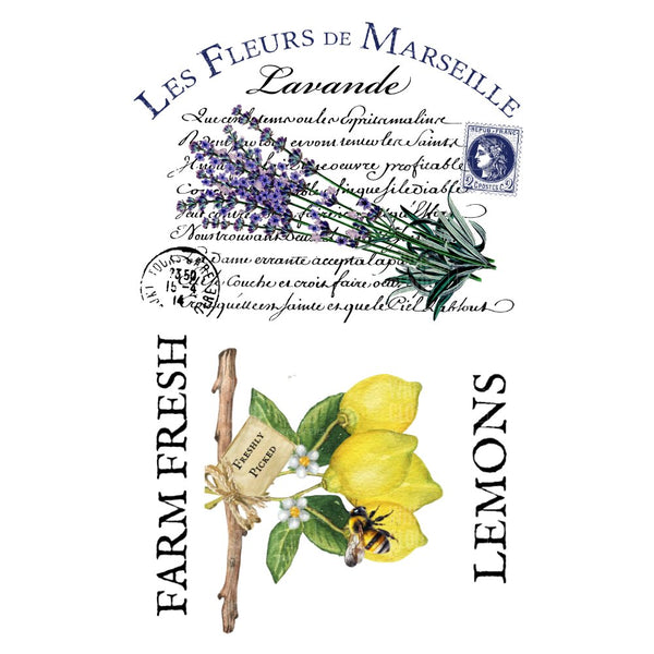 Lemons & Lavender Mixed 2 White Cloud Transfer