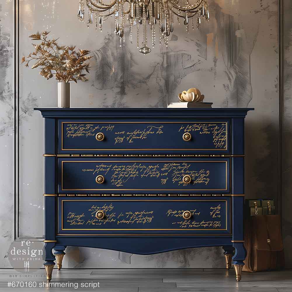 Redesign GOLD transfer Middy Shimmering Script KACHA | Paint Me Vintage