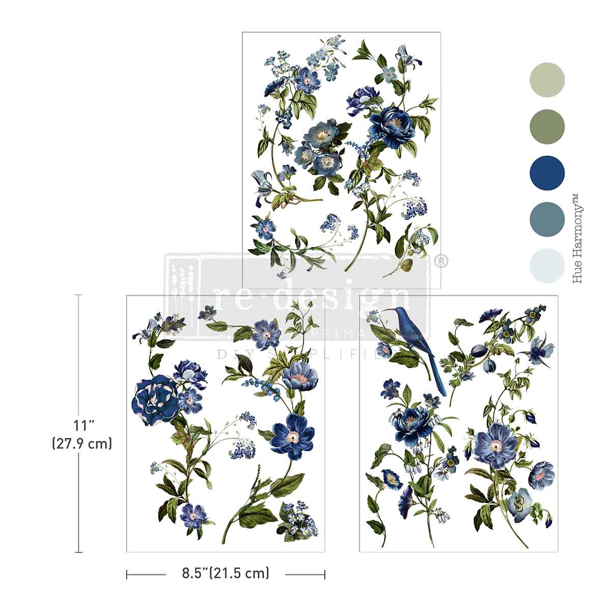Redesign with Prima transfer middy Blue Nest Blooms
