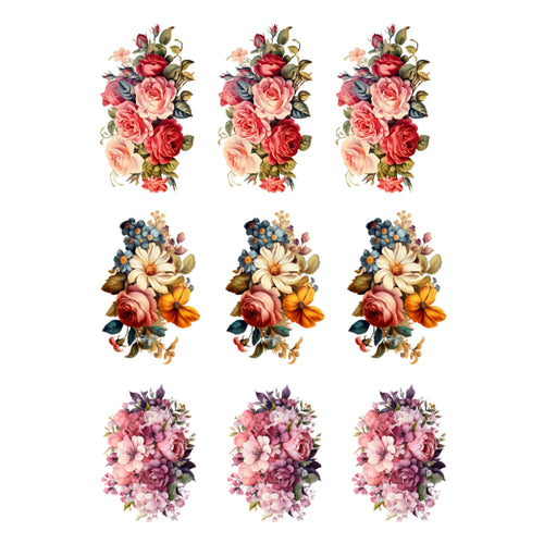 Mixed Floral White Cloud Transfer