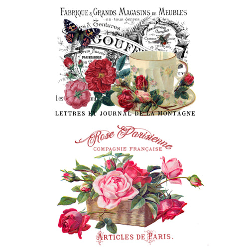 Flowers teacup and box White Cloud Transfer