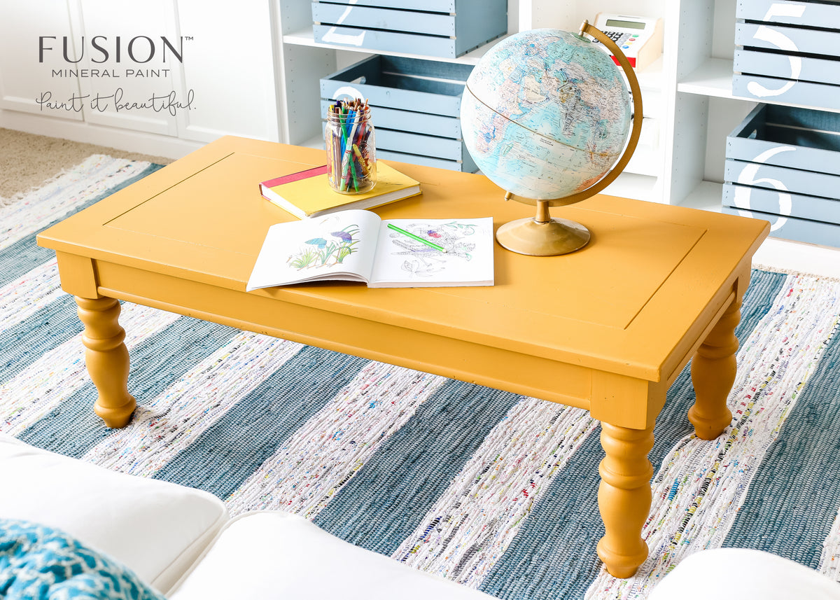 Warm and golden, this muddy yellow adds depth and personality to any piece. mustard by fusion mineral paint