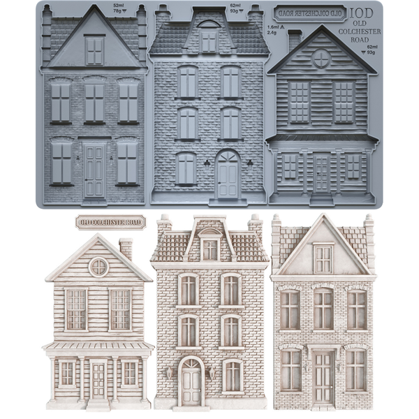 A set of miniature Victorian-style house molds Old Colchester Road IOD Mould
