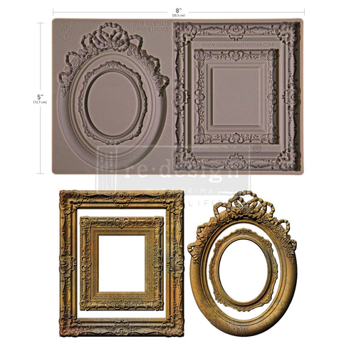 Decorative frames with gold and brown colors on a white background Ornate Legacy Mould by Redesign with Prima