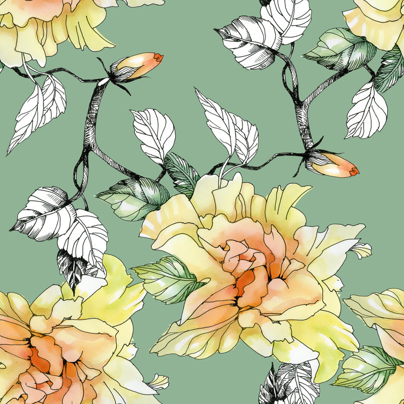 Pastel Florals Mint Tissue Decoupage Paper 3 sheets | Paint Me Vintage