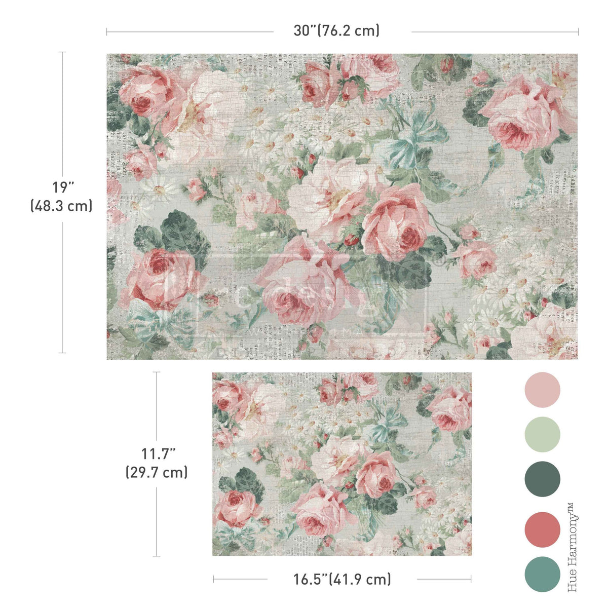 Pink Blossom Bliss Decoupage Fiber Paper 2 sheet set Double Delight