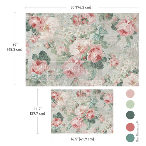 Pink Blossom Bliss Decoupage Fiber Paper 2 sheet set Double Delight