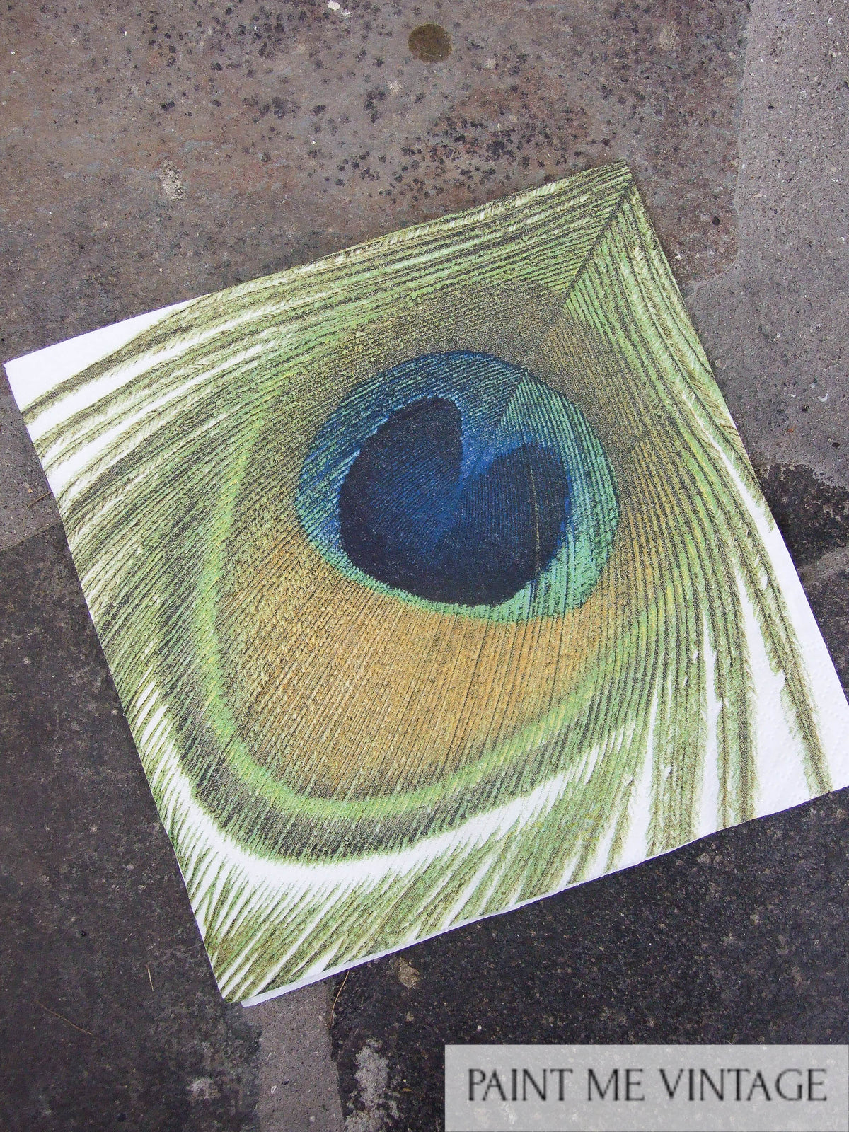 Peacock Feather Napkin for Decoupage LAST ONE