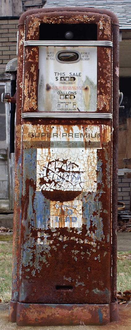 Door Rusty Gas Pump Paper for Decoupage