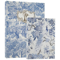 Book Box Peacock Blue & White 