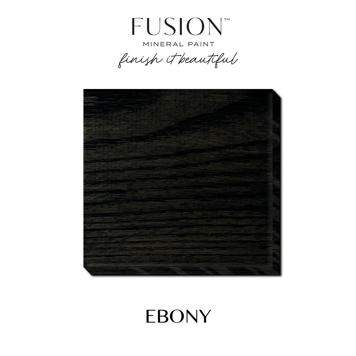 Ebony stain creates a deep, solid black color, often used to achieve a modern, bold look or to complement an industrial aesthetic. by Fusion