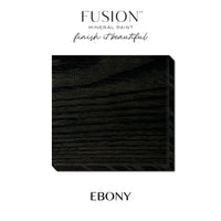 Ebony stain creates a deep, solid black color, often used to achieve a modern, bold look or to complement an industrial aesthetic. by Fusion