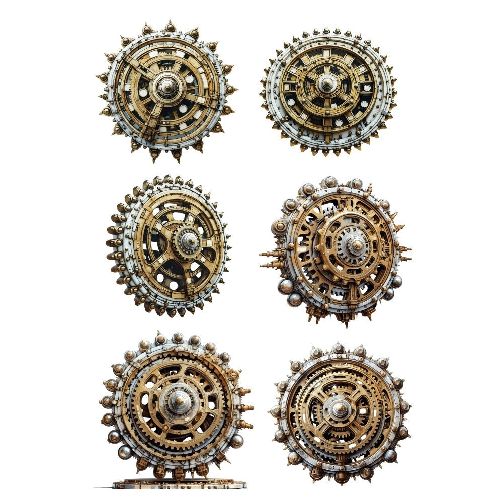 Steam Punk Gears White Cloud Transfer