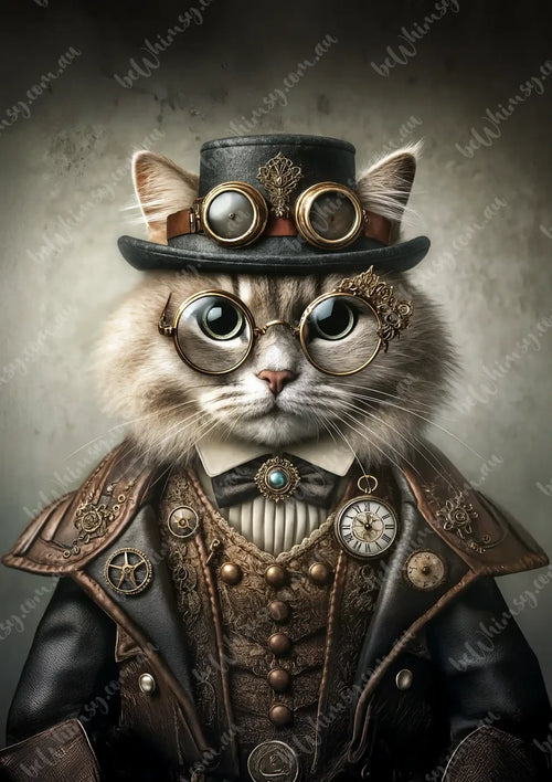 Sir Whiskers von Meow cat Mulberry Decoupage Paper