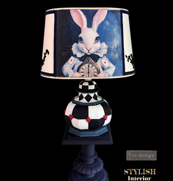 Six O’Clock Certainty  A3 Fiber Decoupage Paper alice wonderland