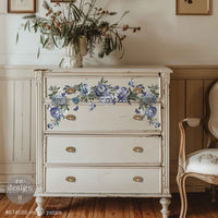 Redesign with Prima transfer small Indigo Petals