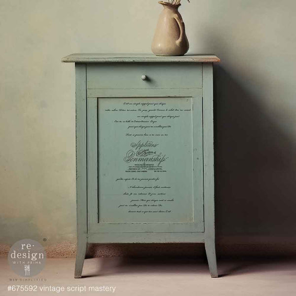 Redesign with Prima transfer small Vintage Script Mastery