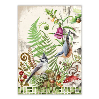 Tea towel Moss & Oak blue bird