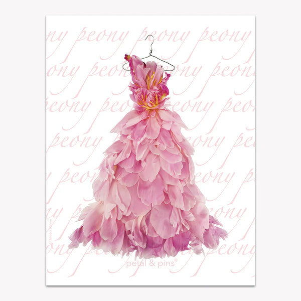 Pure Linen Tea towel Pink Peony