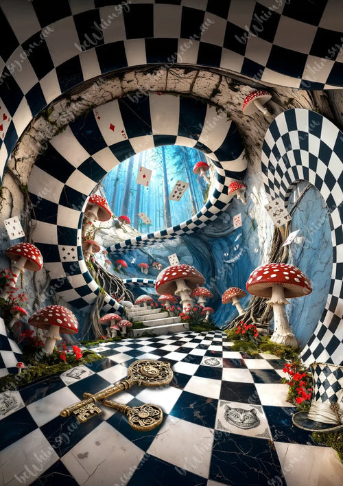 The Impossible Path Mulberry Decoupage Paper alice wonderland