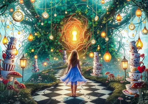 Through the Keyhole Mulberry Decoupage Paper alice in wonderland