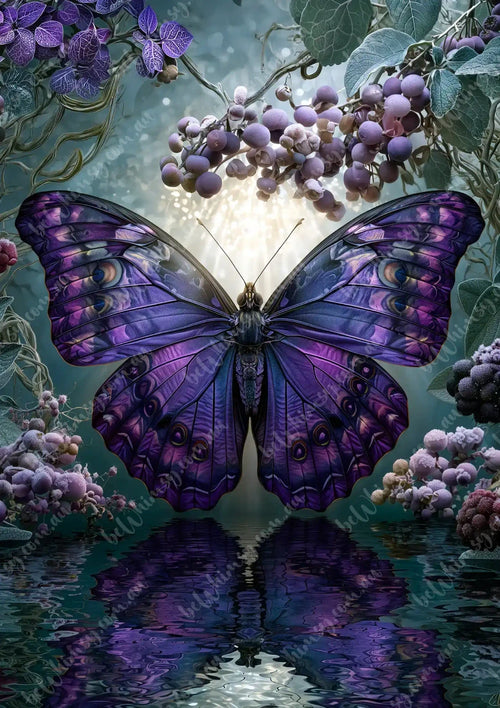 Velvet Amethyst Mulberry Decoupage Paper butterfly