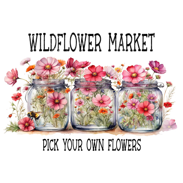 Wildflower Market Jars White Cloud Transfer