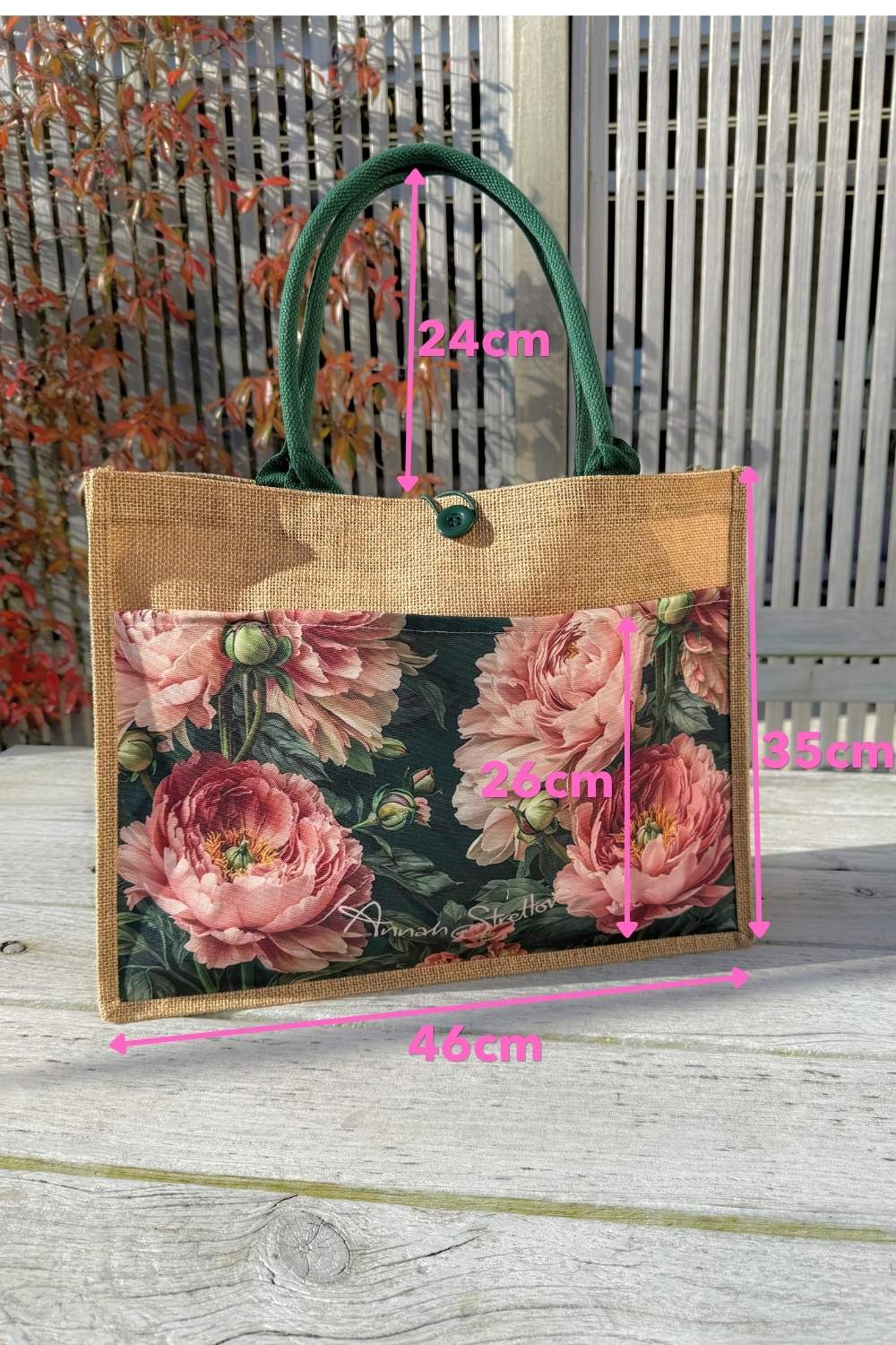 Whispering Petals Jute Bag  Annah Stretton