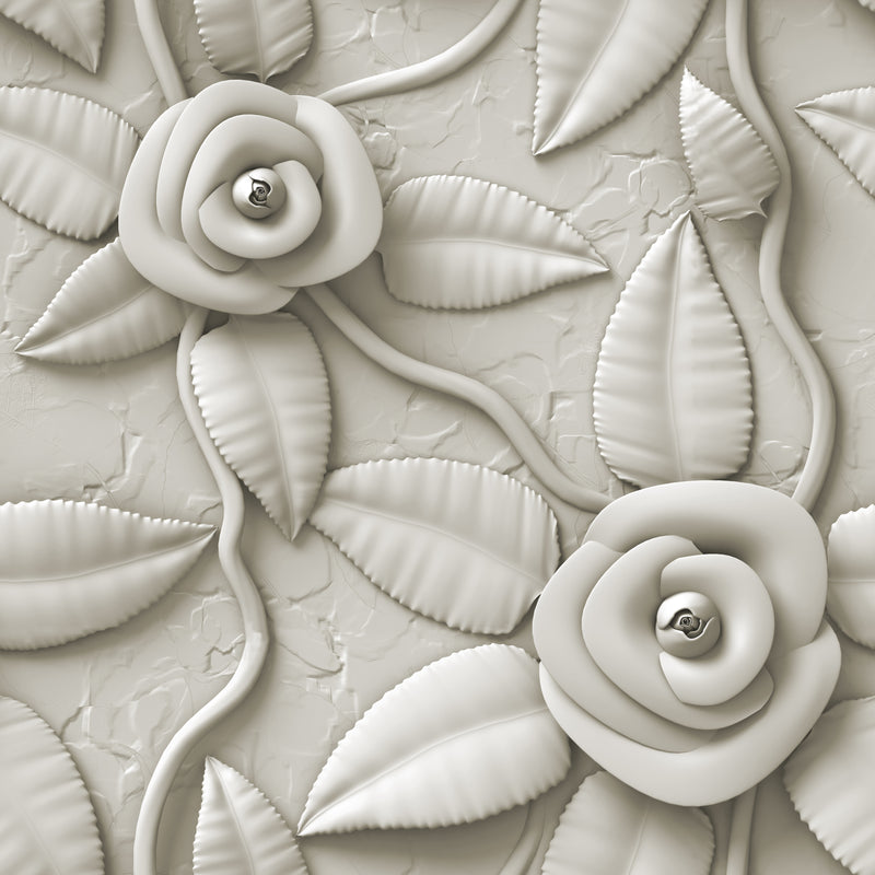 White Flower Mint Tissue Decoupage Paper 3 sheets | Paint Me Vintage