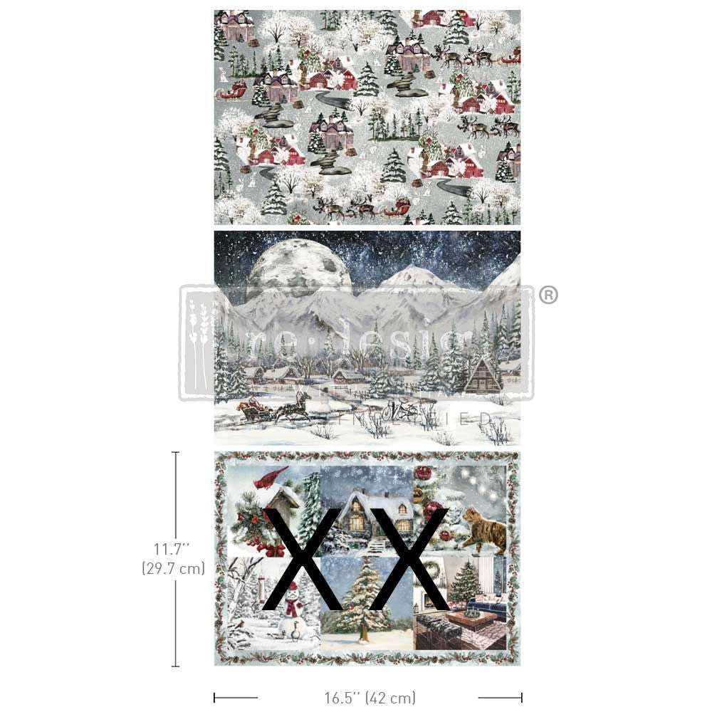 Snowfall Splendor A3 Fiber Paper TWO SHEETS ONLY