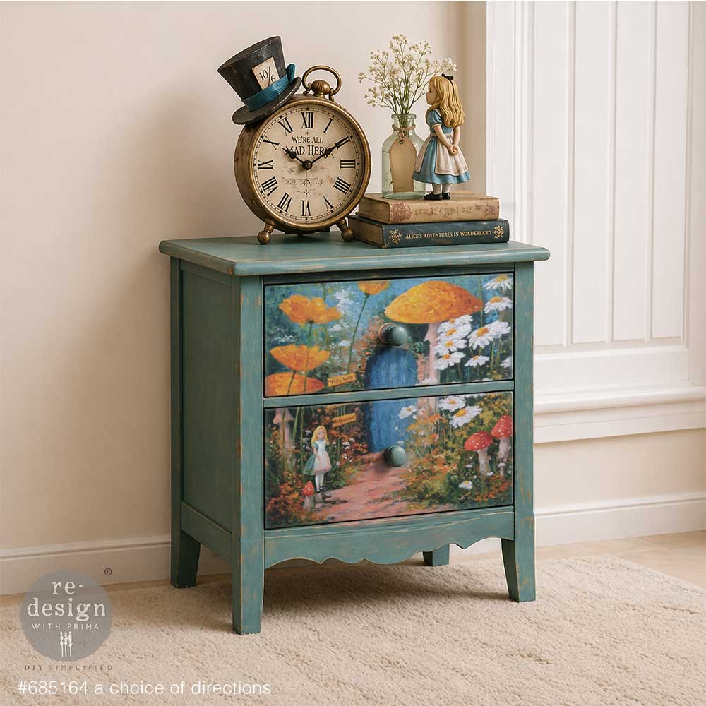 A Choice of Directions A3 Fiber Decoupage Paper alice wonderland