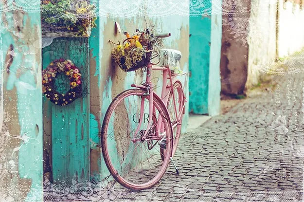 Bike Ride Paper for Decoupage A3