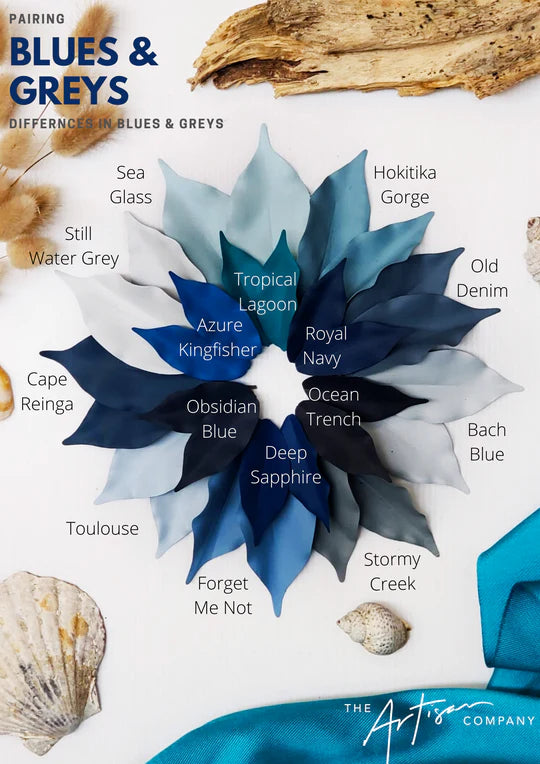 the artisan co blue chalk paint swatches