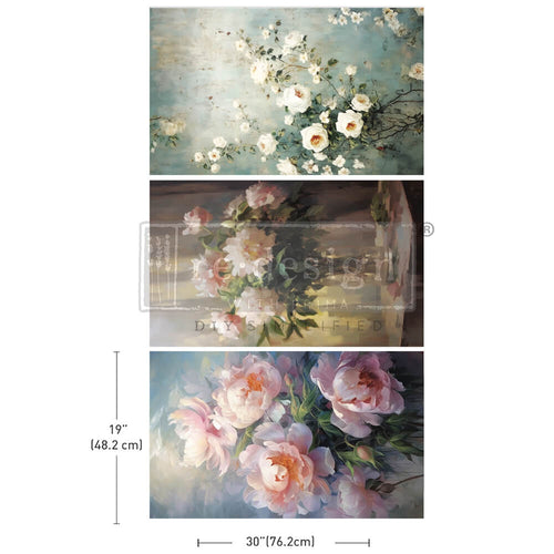 One set of large Mulberry tissue paper sheets suitable for decoupage particularly on flat surfaces