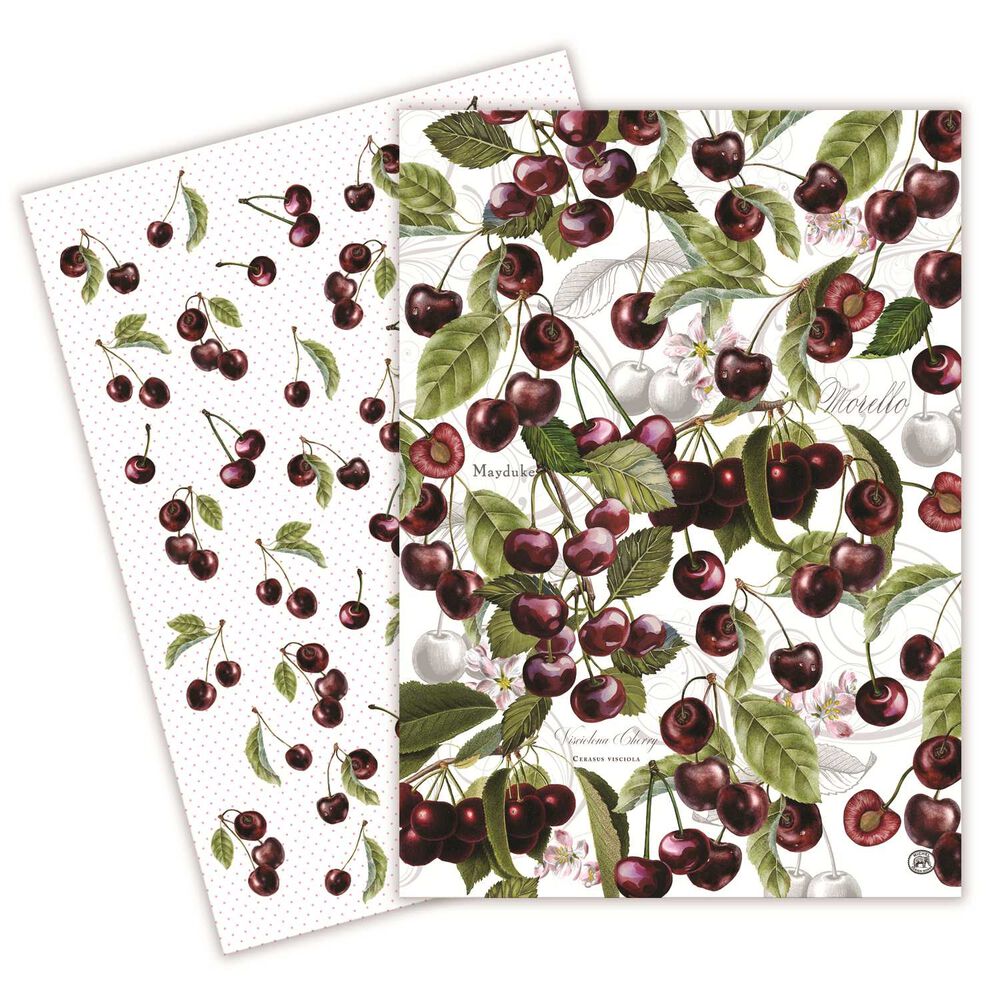 Tea towel Dark Cherry pink spots Michel design works