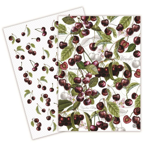 Tea towel Dark Cherry pink spots Michel design works