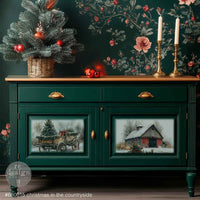Christmas in the Countryside A3 Fiber Decoupage Paper 3 sheets