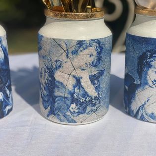 Blue Delft Paper for Decoupage A3