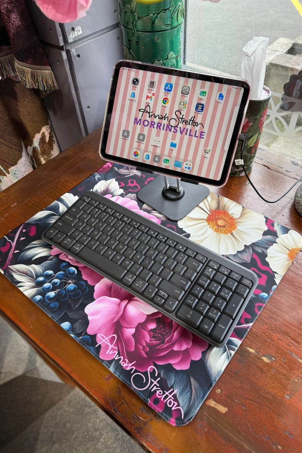 Jungle Mulberry Computer Desk Mat small Annah Stretton