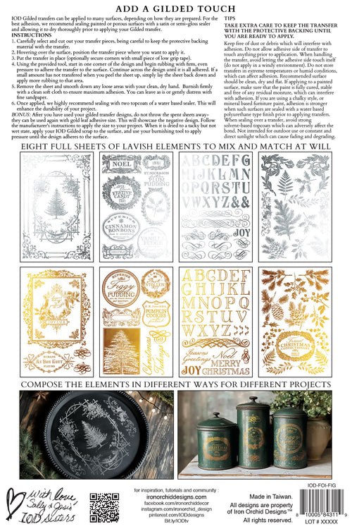 Figgy & Flourish IOD Foil Transfer small 8 sheets