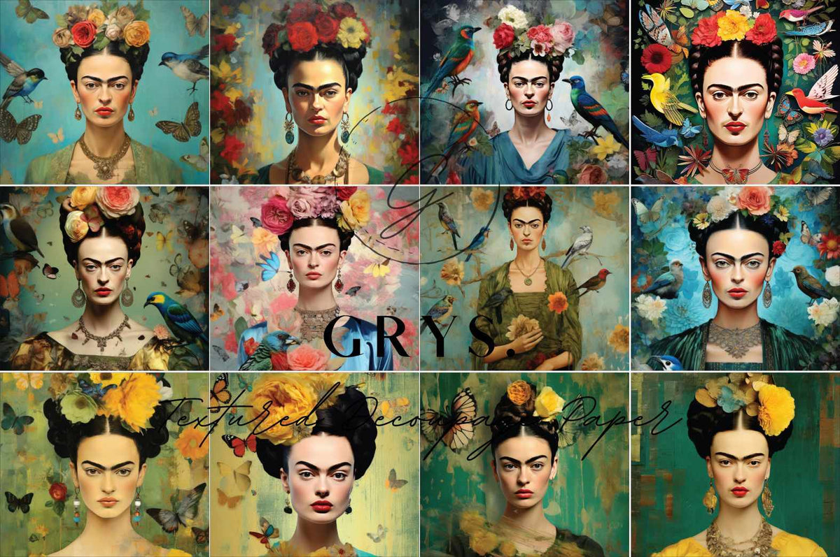 Frida Dozen Paper for Decoupage A1