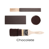 Fusion paint swatch with a brush labeled 'Chocolate' on a white background