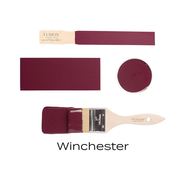 Fusion paint swatch with brush labeled 'Winchester' on a white background
